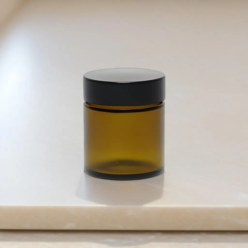 Hedenhus.dk 30 ml brun glasbøtte med sort låg lysbeskyttende