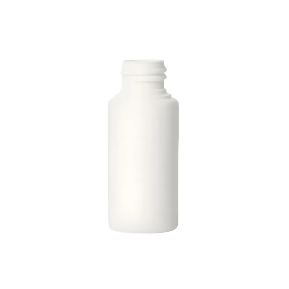 Hedenhus 50 ml mat hvid plastflaske HDPE 24/410 uden låg