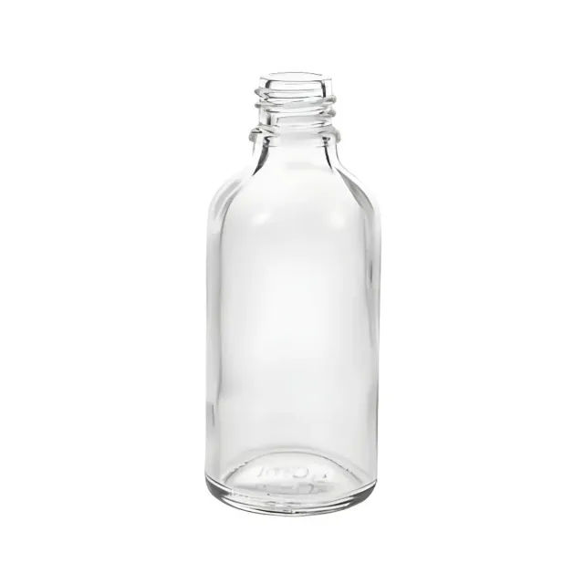 Hedenhus klar glasflaske 50 ml DIN18 uden låg