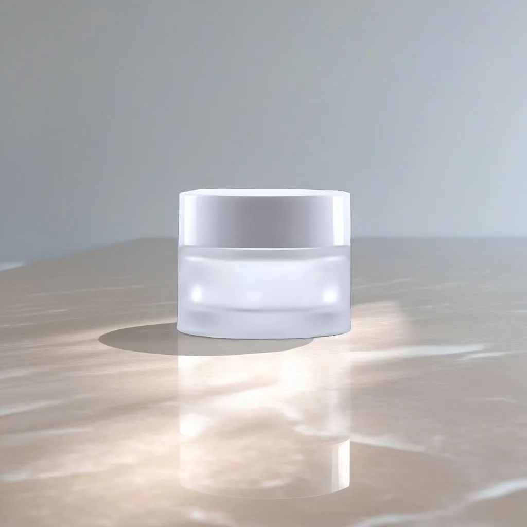 Hedenhus Glas Cremebøtte 50 ml Mat med Hvidt Låg