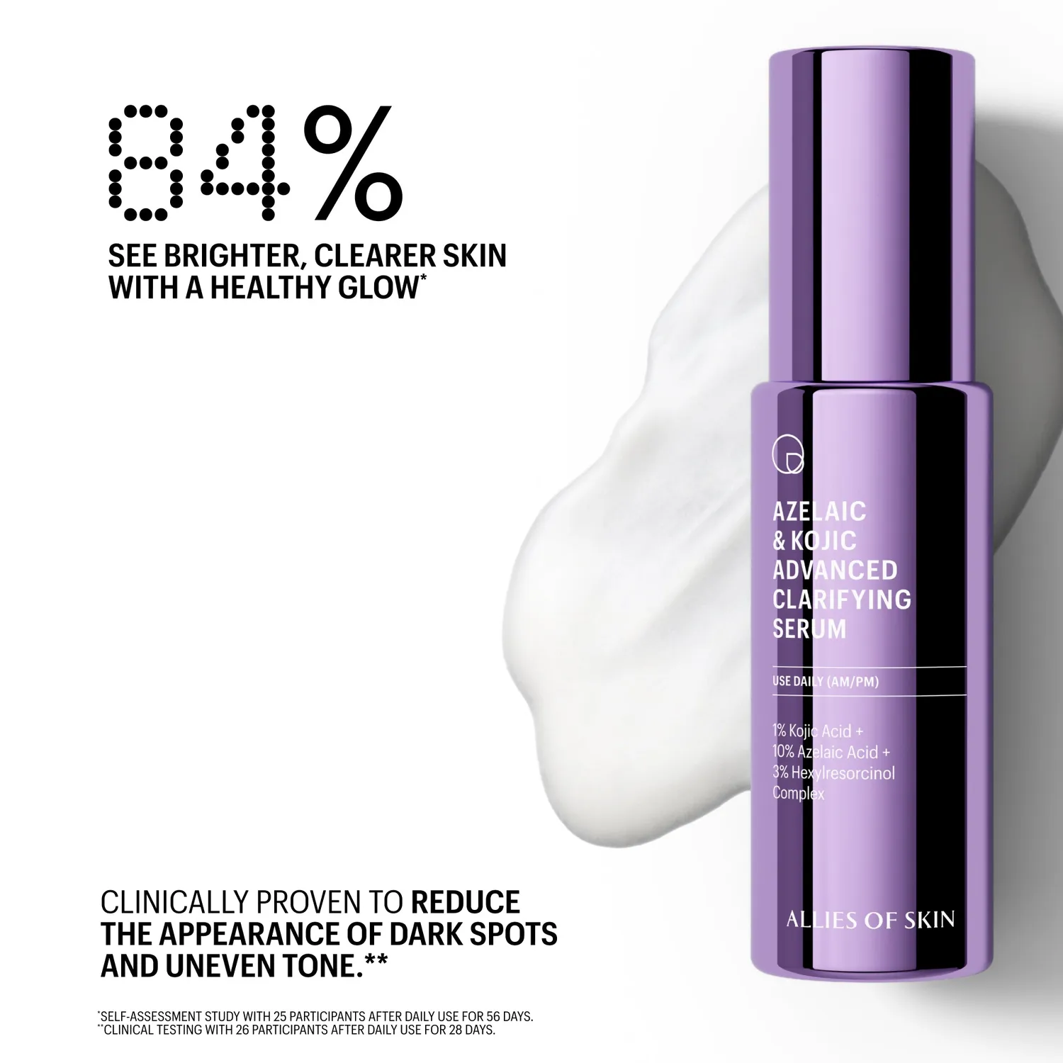 Allies of Skin Azelaic & Kojic Advanced Clarifying Serum mod ujævn hud