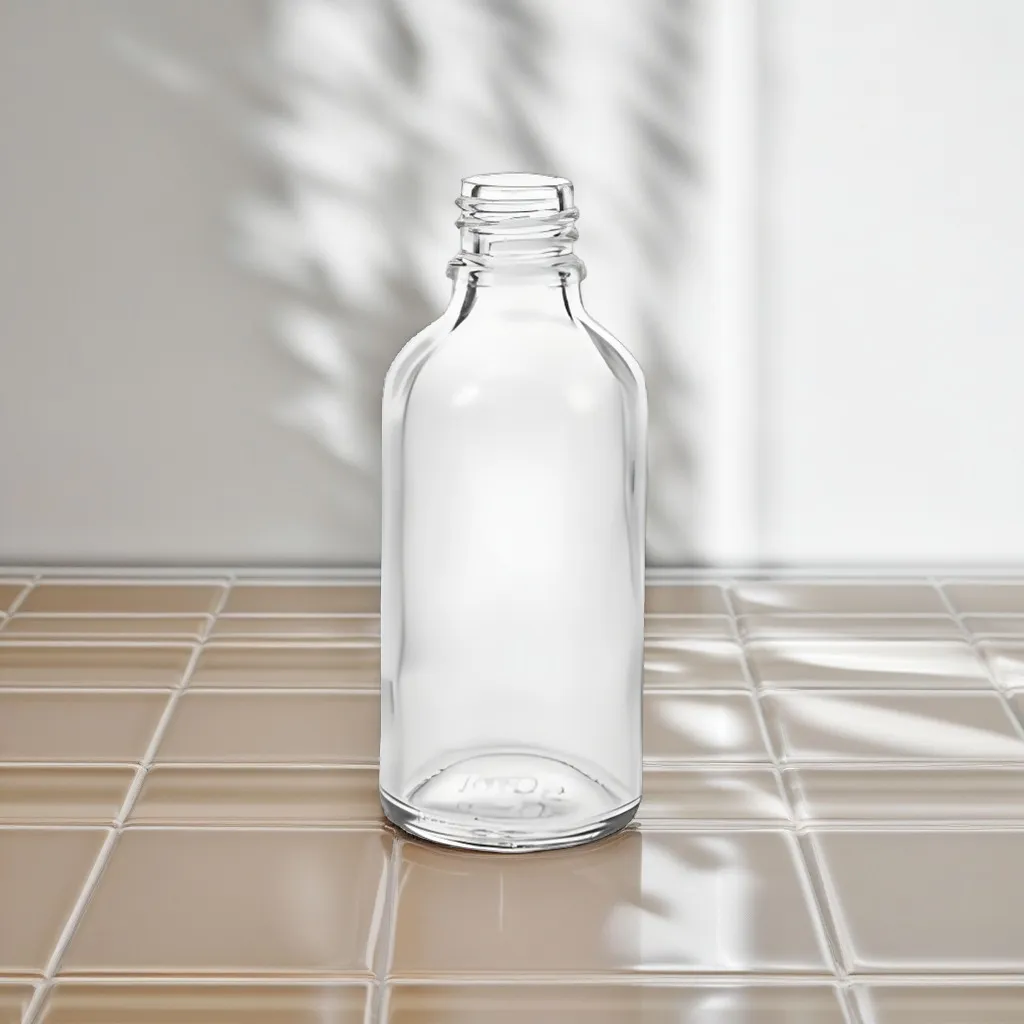 Hedenhus klar glasflaske 50 ml DIN18 uden låg