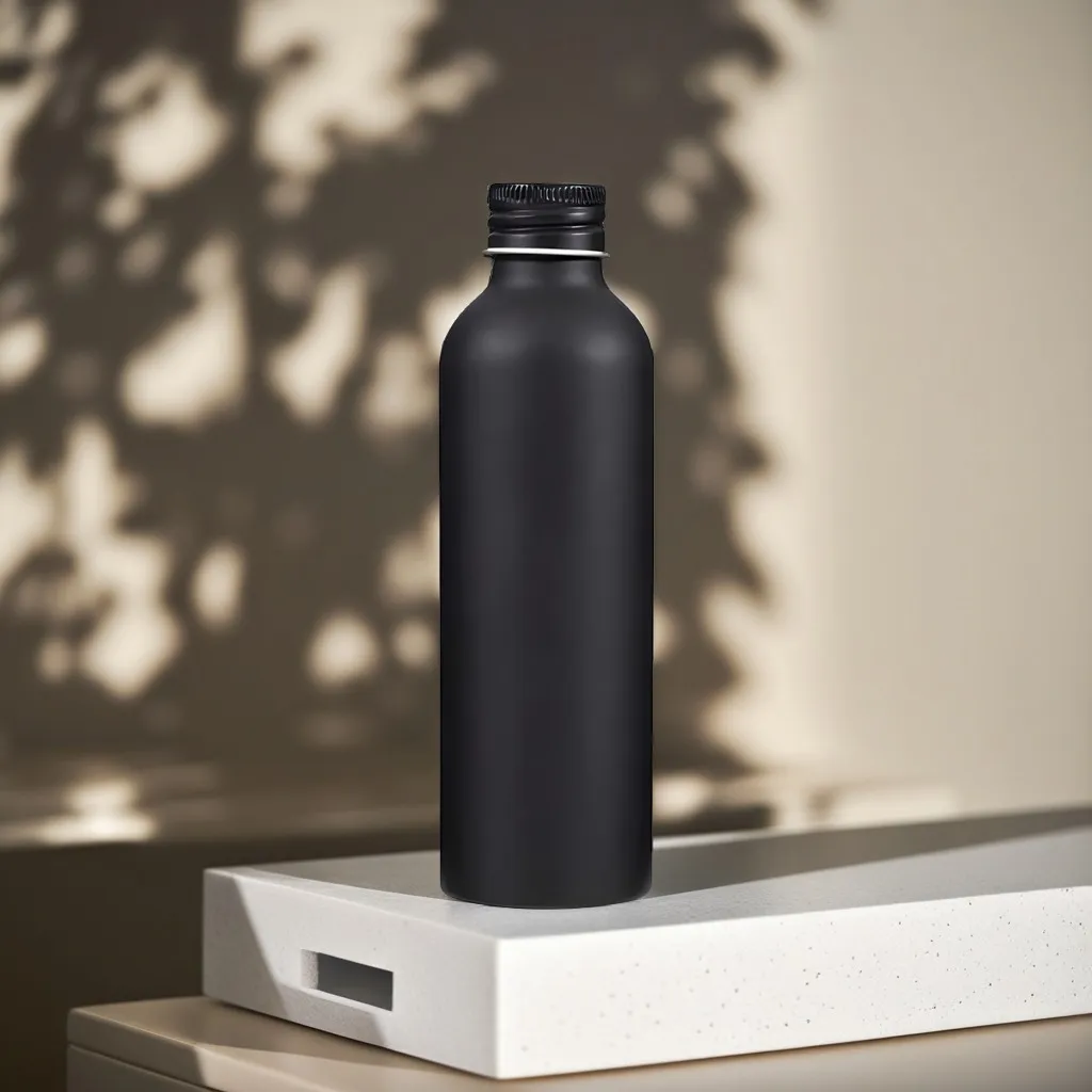 Hedenhus sort aluminiumflaske 150 ml med låg