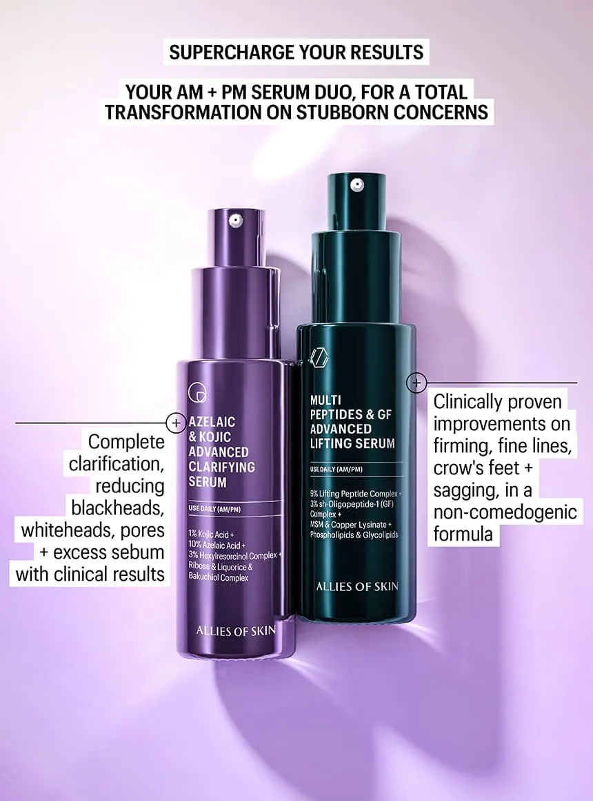 Allies of Skin Clear + Firm Duo serum sæt uren hud