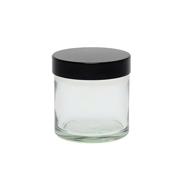 Hedenhus Glasbøtte 60 ml klar med sort låg