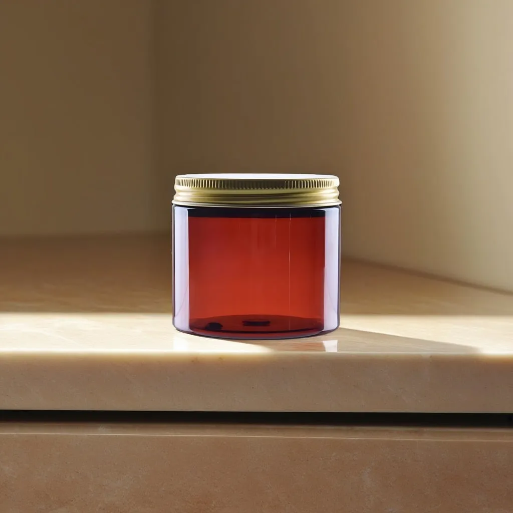 Hedenhus.dk 200 ml brun cremebøtte PET med guldlåg