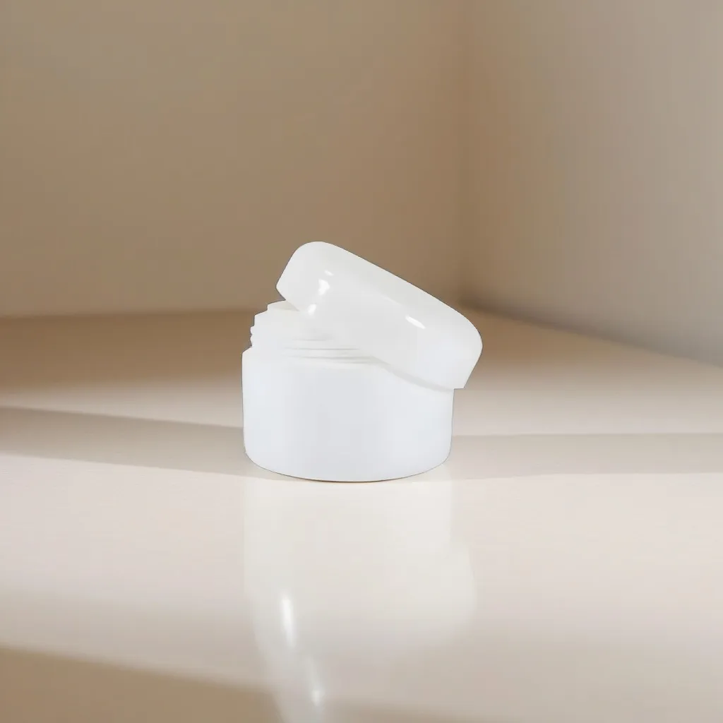 Hedenhus Cremebøtte Hvid Plast 50 ml med Dæklåg