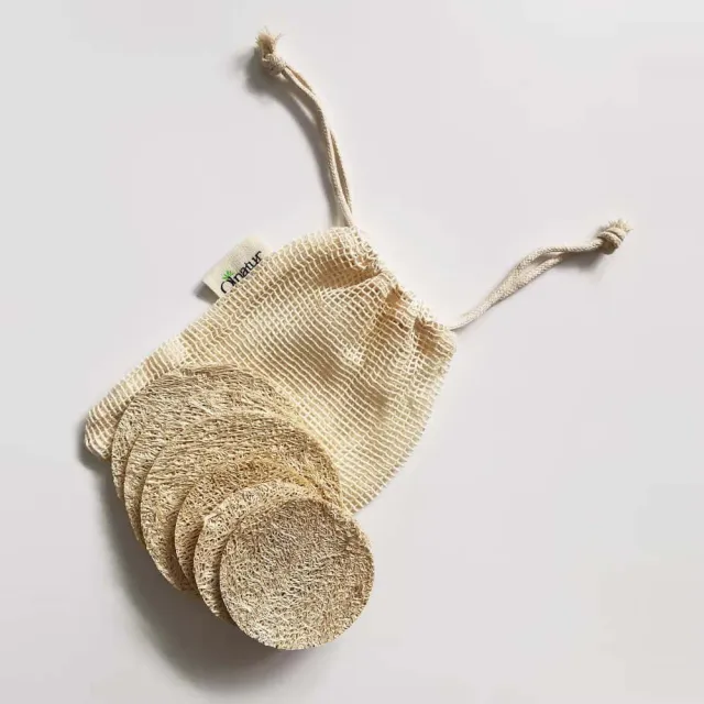 Hedenhus Loofah ansigtssvampe eksfolierende 6 stk