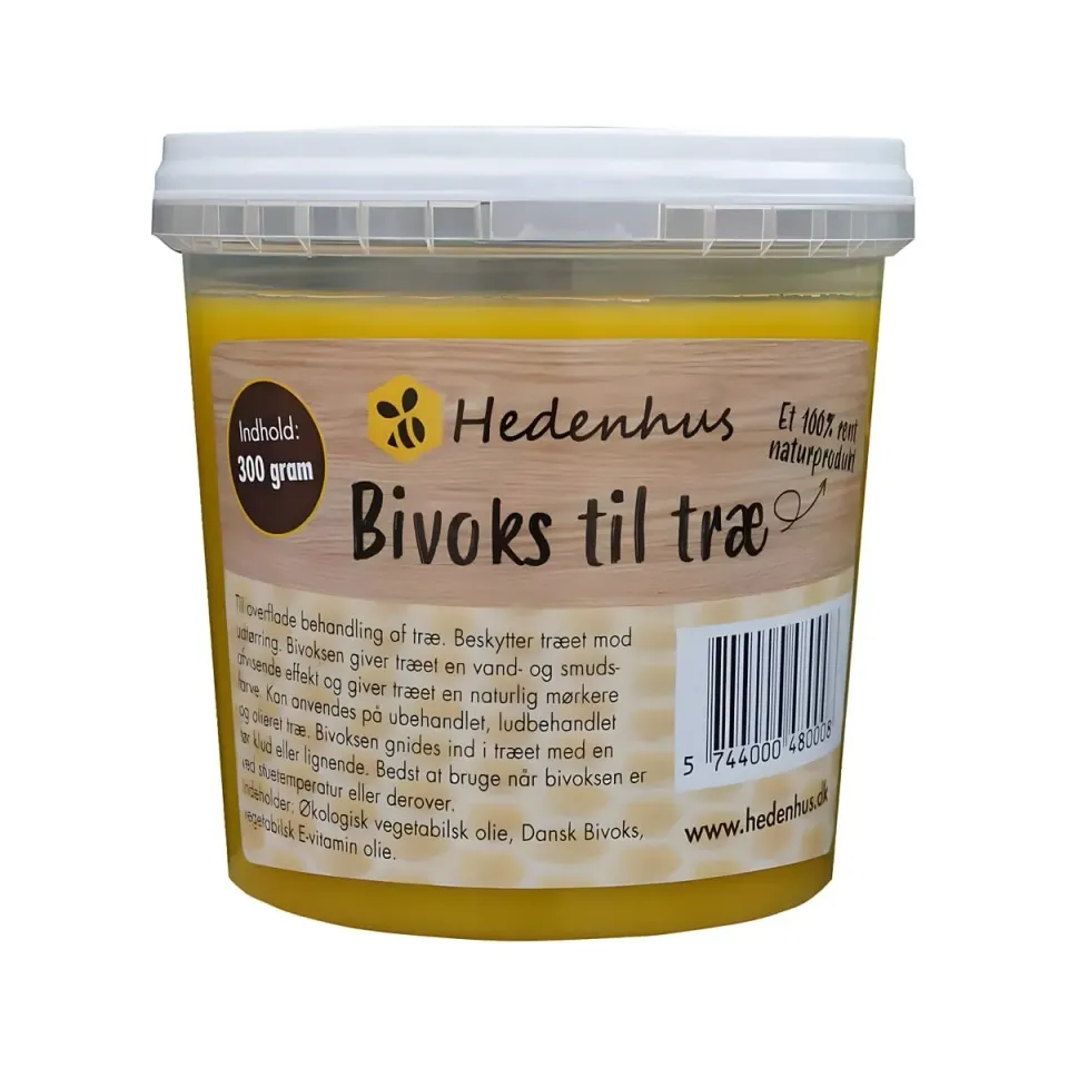 Hedenhus Bivoks til træ møbelvoks 300 gram naturlig