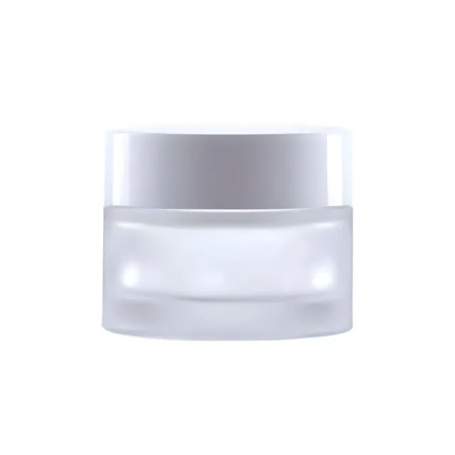 Hedenhus Glas Cremebøtte 50 ml Mat med Hvidt Låg
