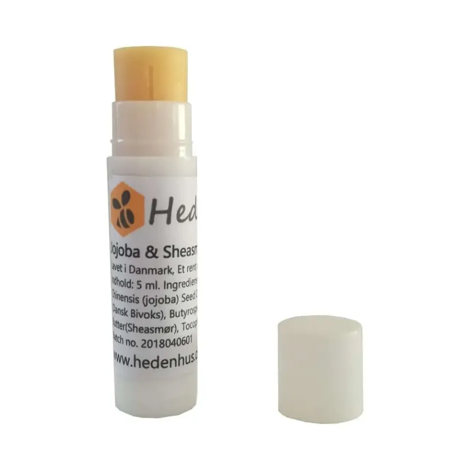 Hedenhus Jojoba Sheasmør Læbepomade uden parfume