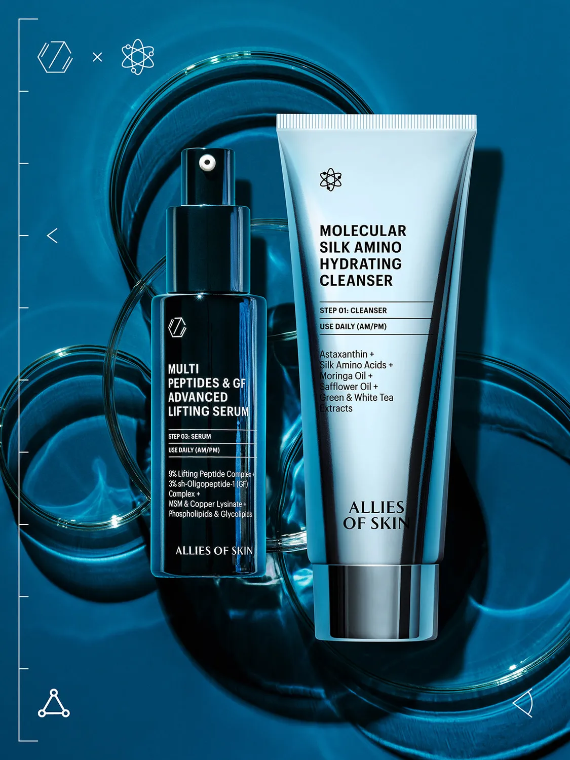 Allies of Skin Hydrate Lift Duo sæt rens + lifting serum