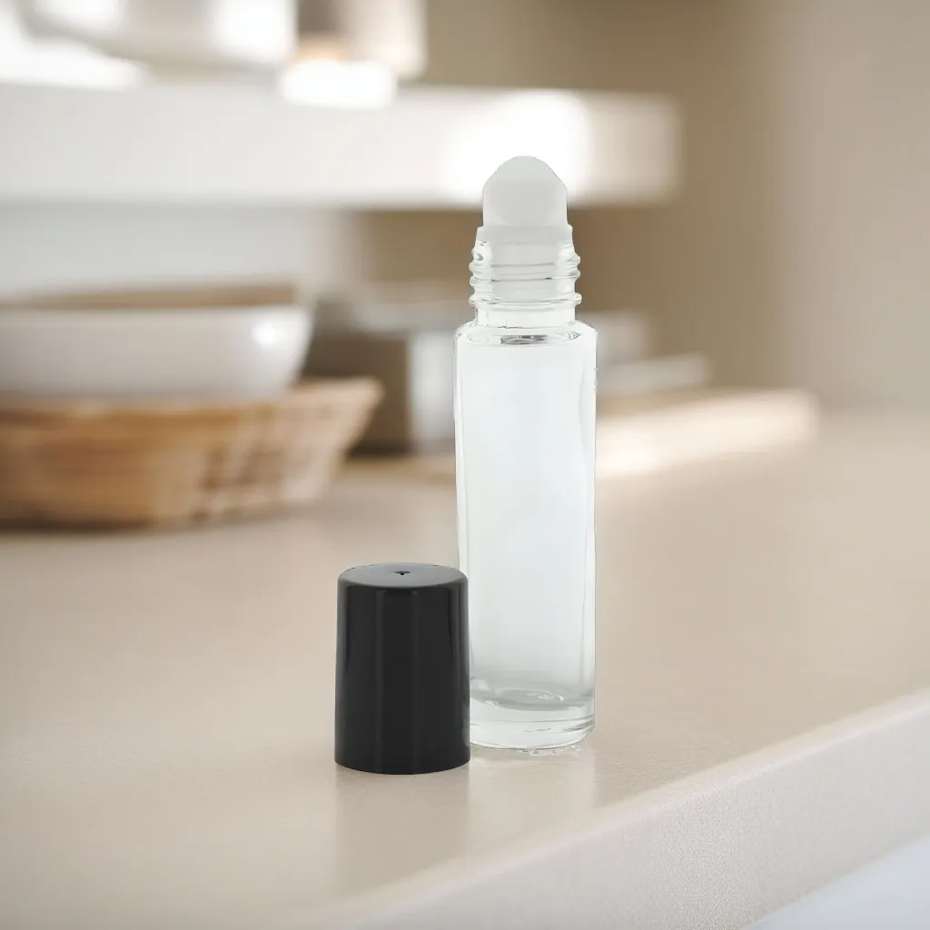 Hedenhus glasflaske roll-on 10 ml klar med sort låg