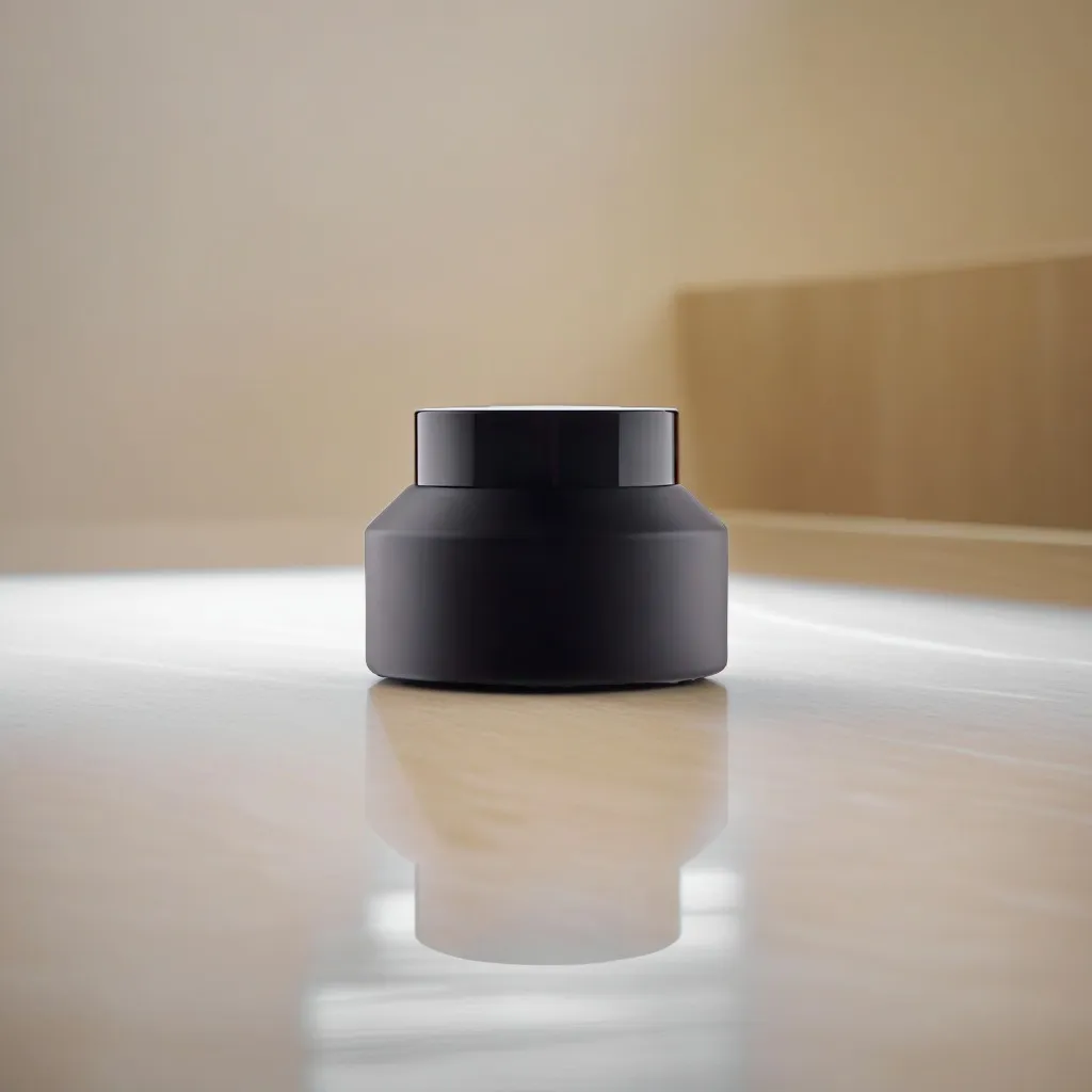 Hedenhus.dk 100 ml sort glas cremebøtte med sort låg