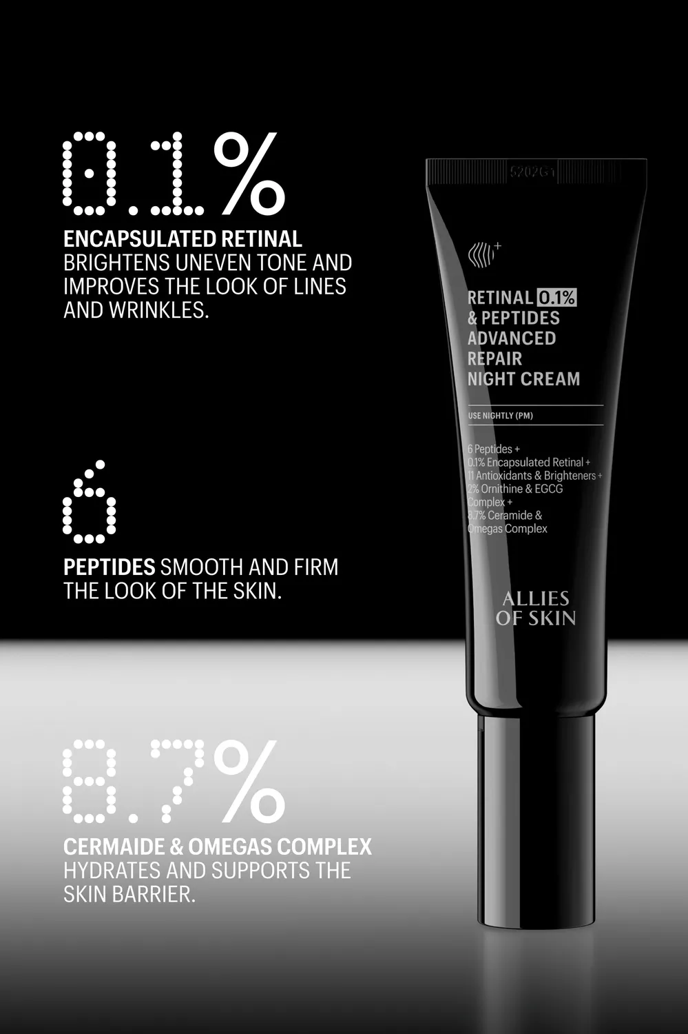 Allies of Skin Retinal 0.1% Night Cream 20 ml opstrammende