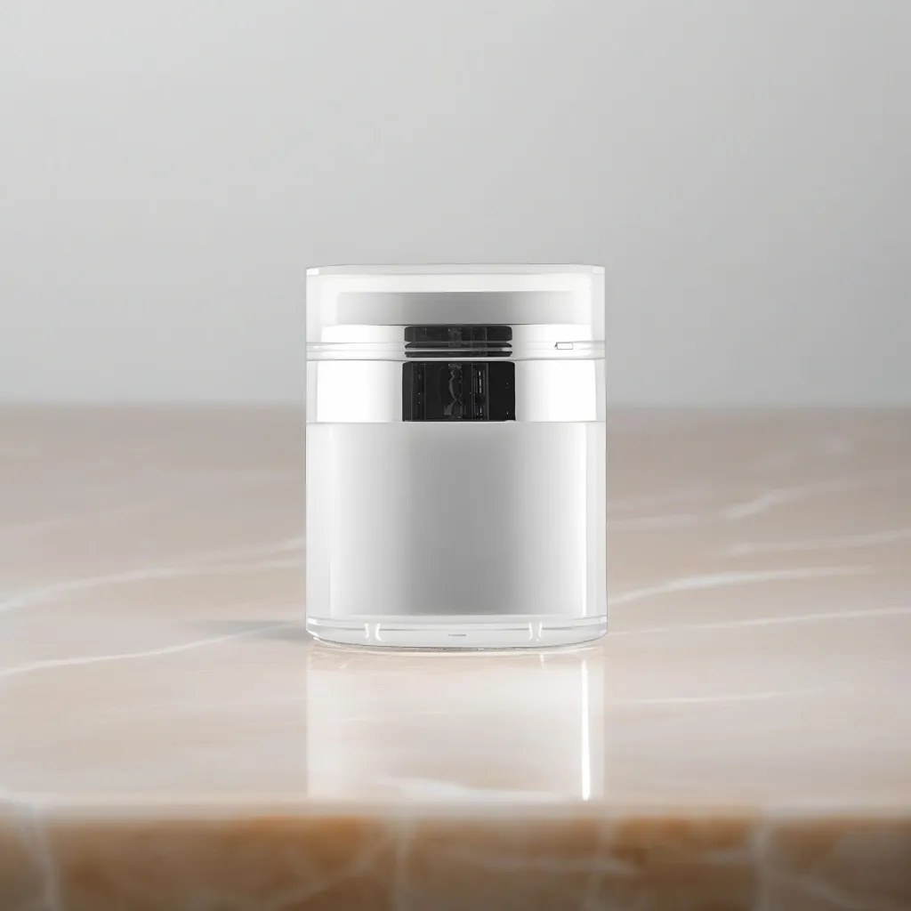 Hedenhus pumpekrukke airless 50 ml hvid sølv