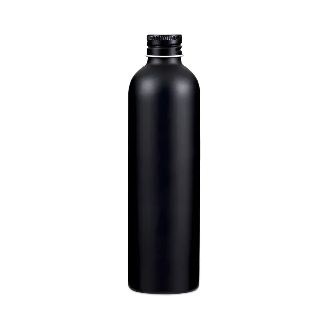 Hedenhus Aluminium flaske 250 ml blank sort tæt låg