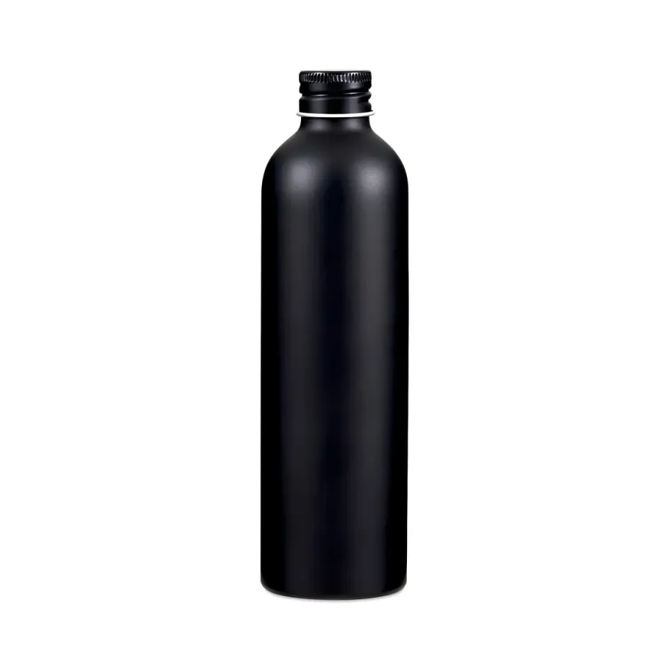 Hedenhus Aluminium flaske 250 ml blank sort tæt låg
