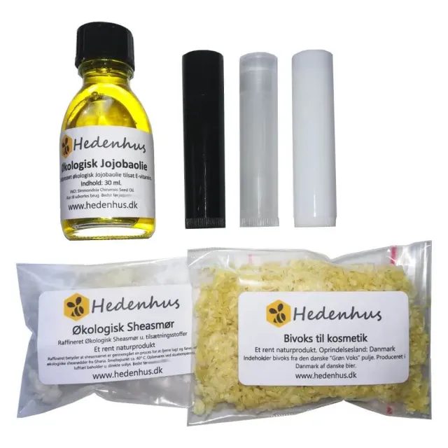 Hedenhus DIY læbepomade boks 8 stk naturlig
