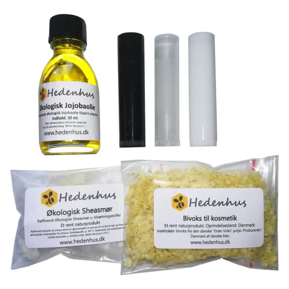 Hedenhus DIY læbepomade boks 8 stk naturlig