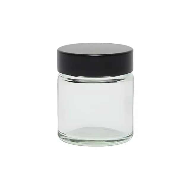 Hedenhus Klar Glaskrukke 30 ml med Sort Låg