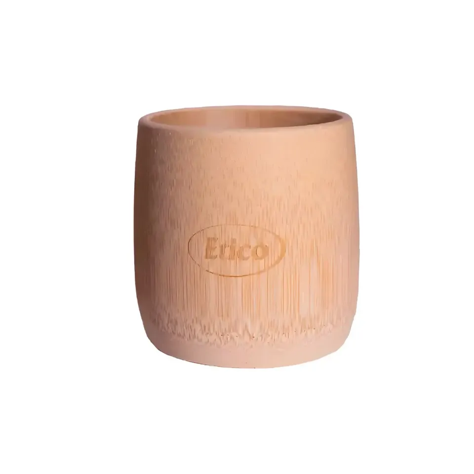 Hedenhus bambus kop tandbørsteholder 8 cm natur