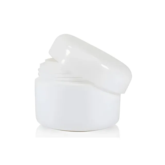 Hedenhus Cremebøtte Hvid Plast 50 ml med Dæklåg