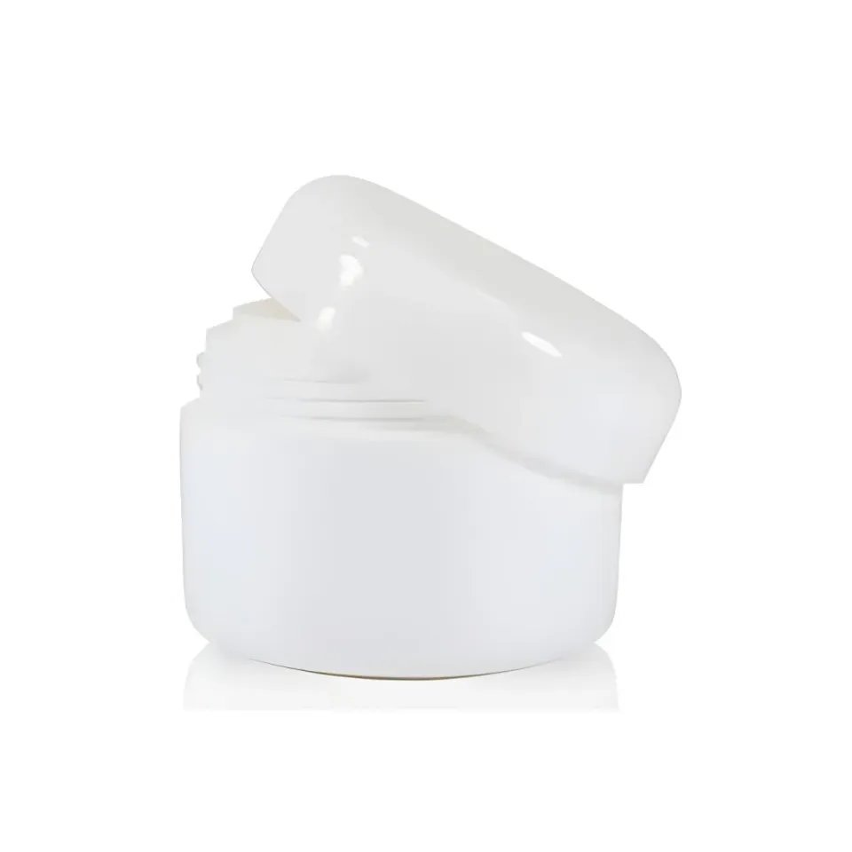 Hedenhus Cremebøtte Hvid Plast 50 ml med Dæklåg