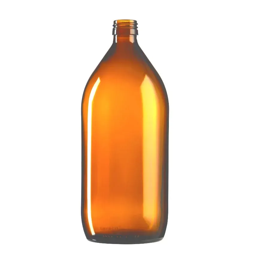 Hedenhus.dk brun glasflaske 1000 ml 28/410 UV-beskyttende