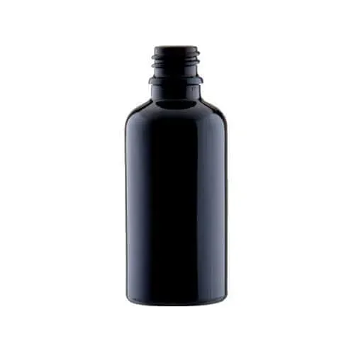 Hedenhus 50 ml sort glasflaske DIN18 uden låg
