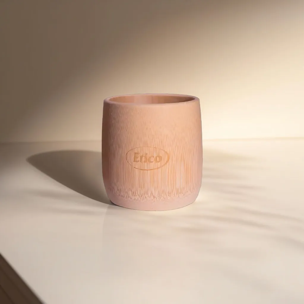 Hedenhus bambus kop tandbørsteholder 8 cm natur