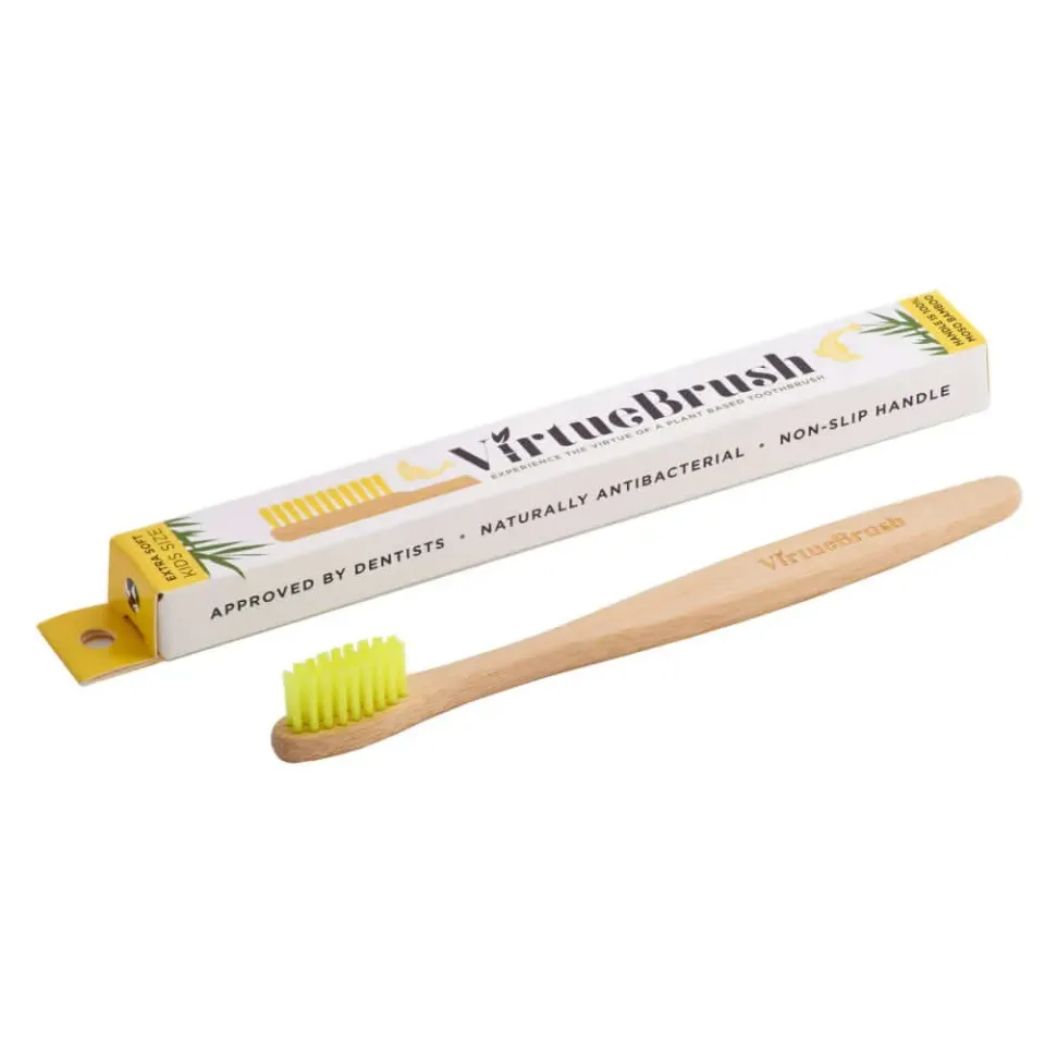 VirtueBrush bambus tandbørste børn ekstra blød gul