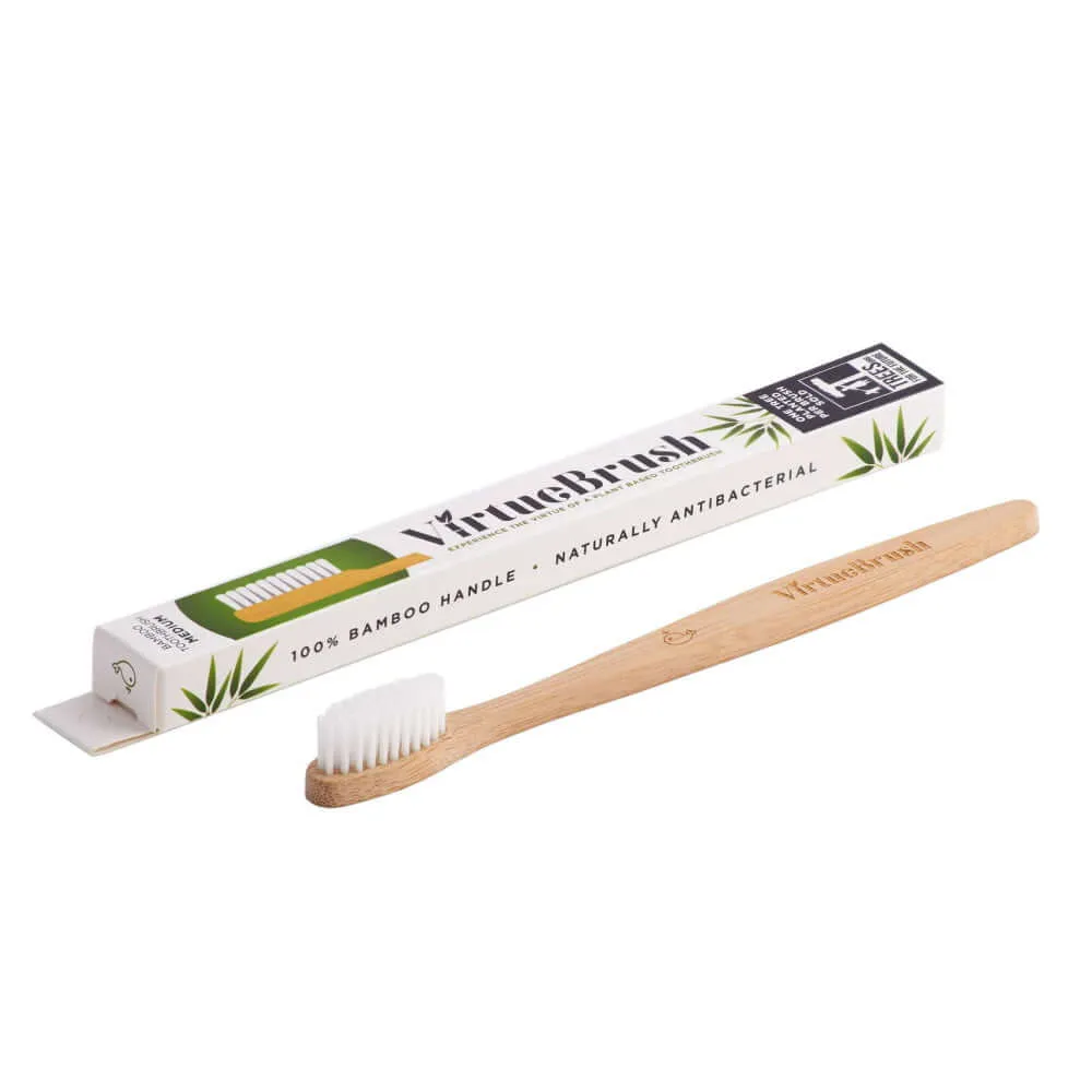 VirtueBrush Bambus tandbørste voksne medium – hvid