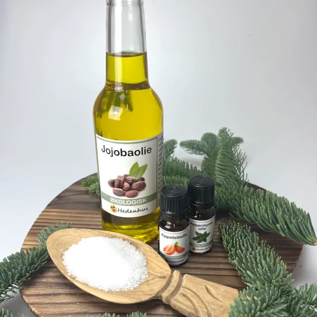 Hedenhus lav selv body scrub sæt epsomsalt jojoba