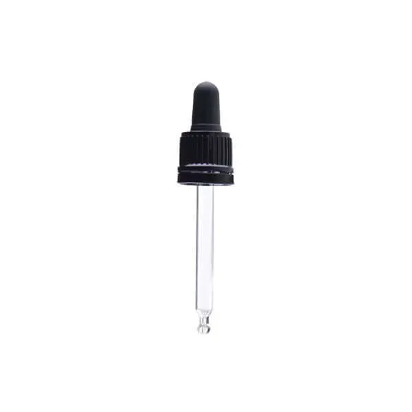 Hedenhus.dk Sort pipettelåg 77 mm til 30 ml DIN18 flaske