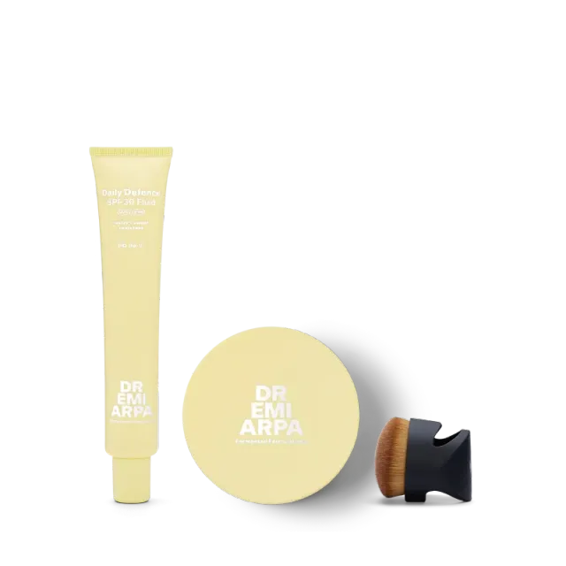 Dr. Emi Arpa Defence Duo SPF 30 sæt medium tan + brush