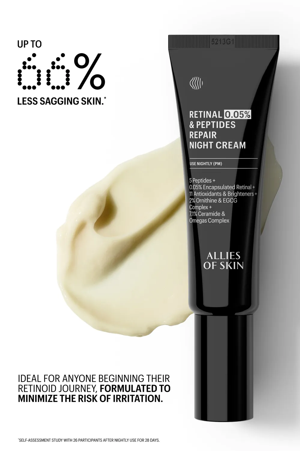 Allies of Skin Retinal 0.05% & Peptides Repair natcreme udglattende
