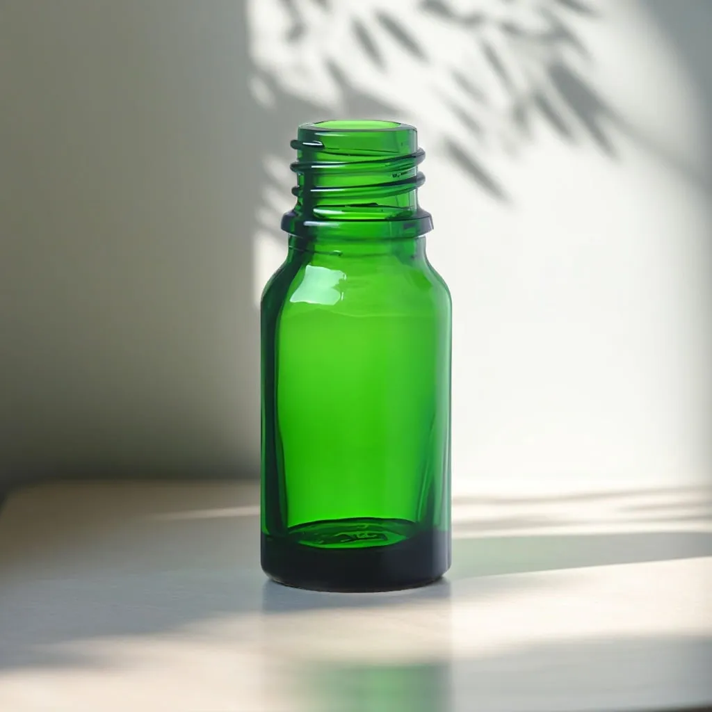 Hedenhus 10 ml grøn glasflaske DIN18 til olie