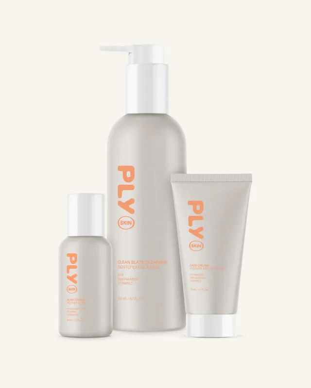 PLY SKIN The Ply Routine hudplejesæt rens creme serum
