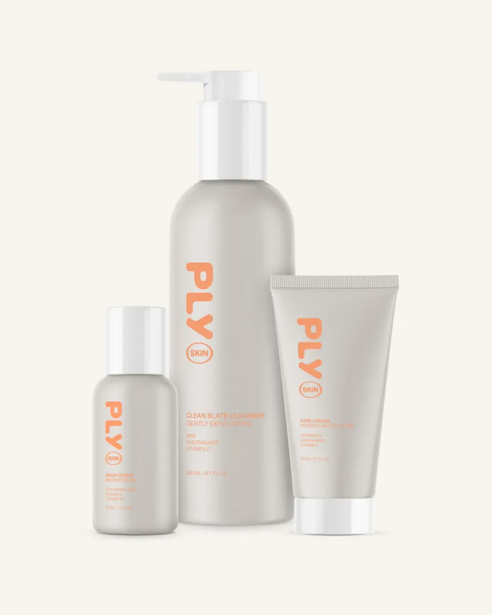 PLY SKIN The Ply Routine hudplejesæt rens creme serum