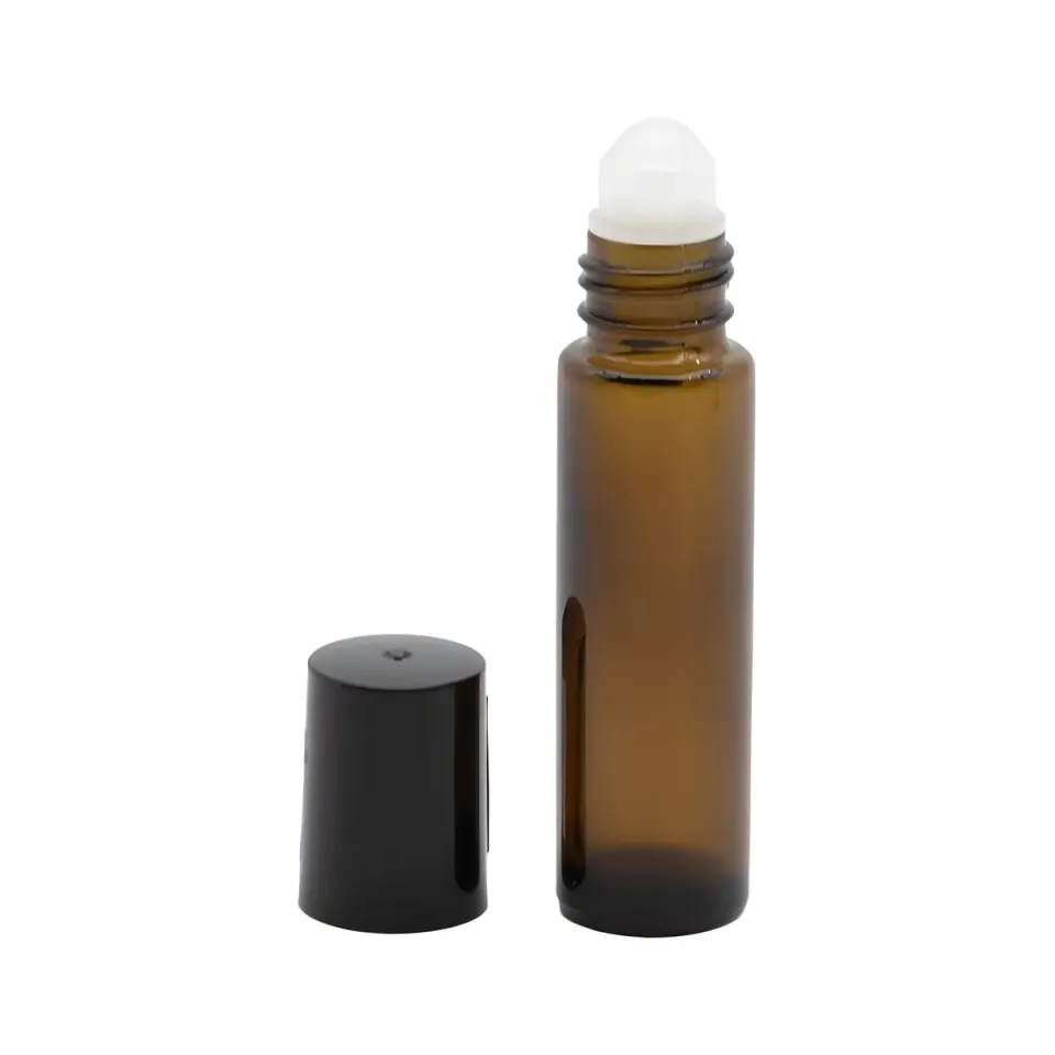 Hedenhus.dk 10 ml brun glasflaske roll-on plast