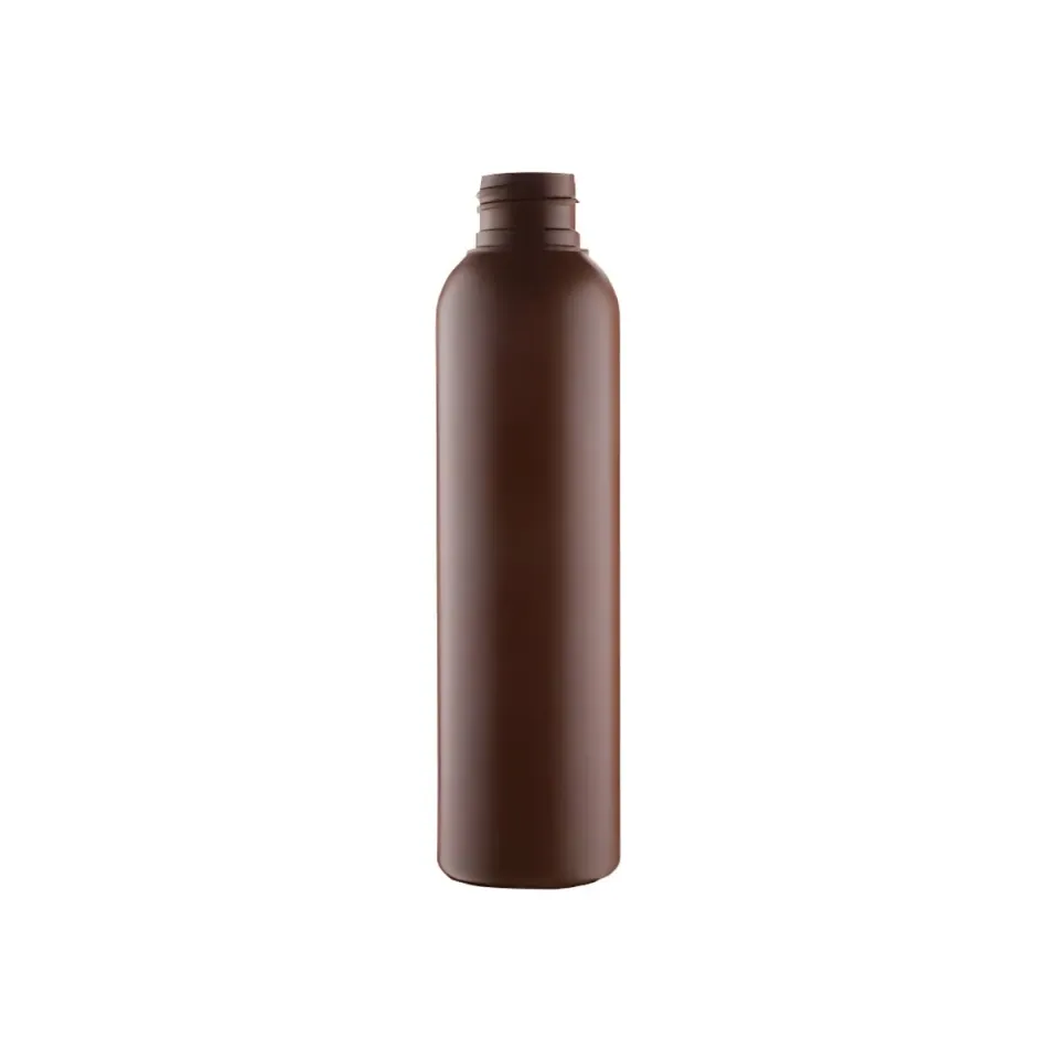 Hedenhus.dk 150 ml mat brun HDPE plastflaske 24/410