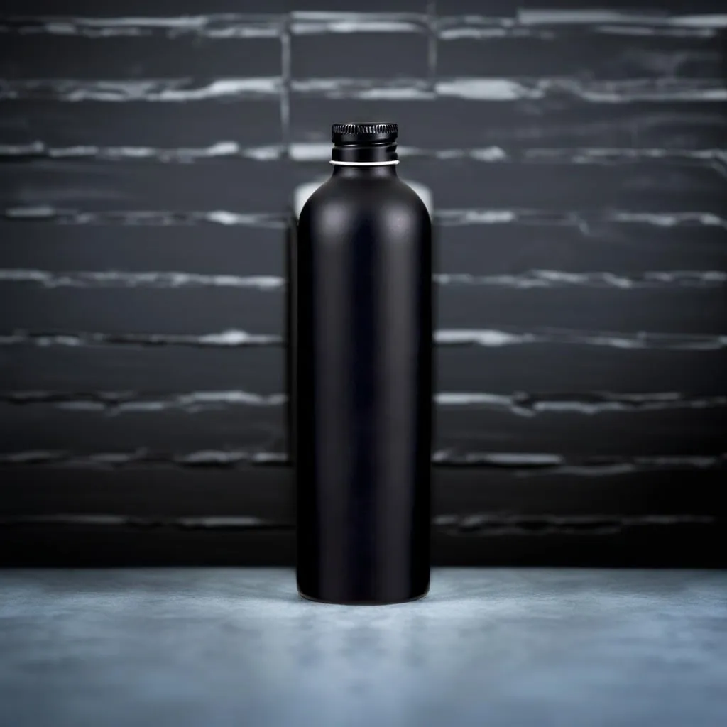 Hedenhus Aluminium flaske 250 ml blank sort tæt låg