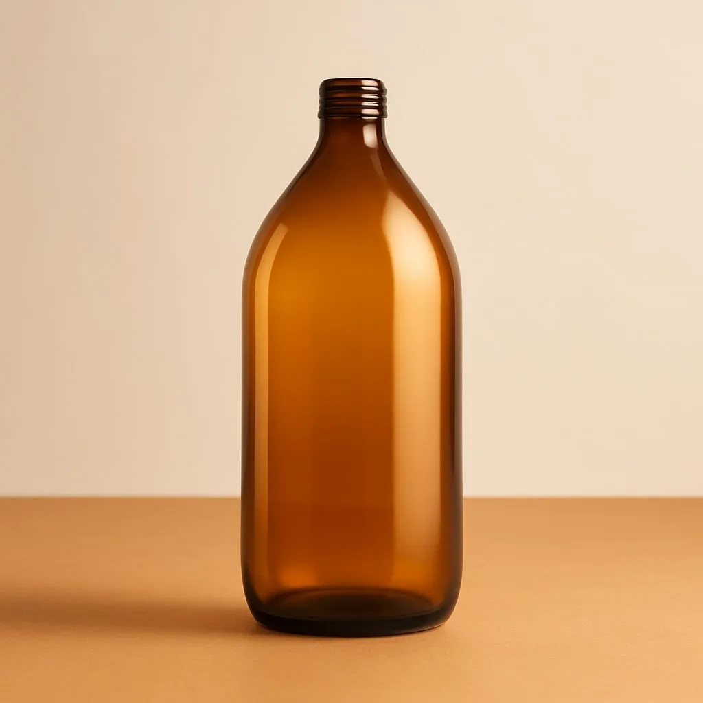 Hedenhus.dk brun glasflaske 1000 ml 28/410 UV-beskyttende
