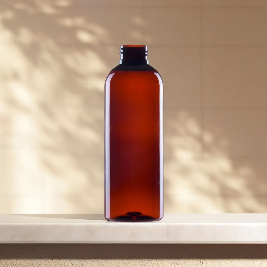 Hedenhus plastflaske brun PET 200 ml 24/410 lysbeskyttet