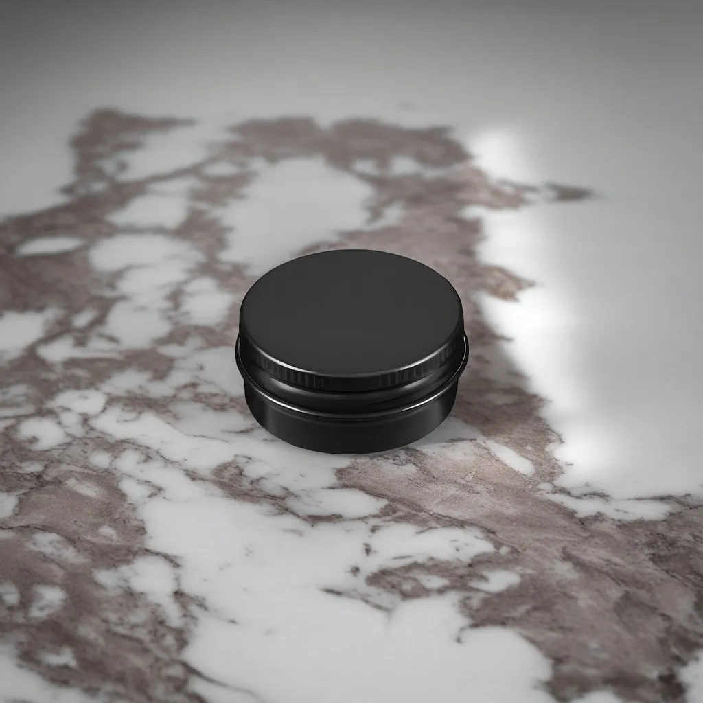 Hedenhus.dk sort aluminiumsbøtte 15 ml til creme