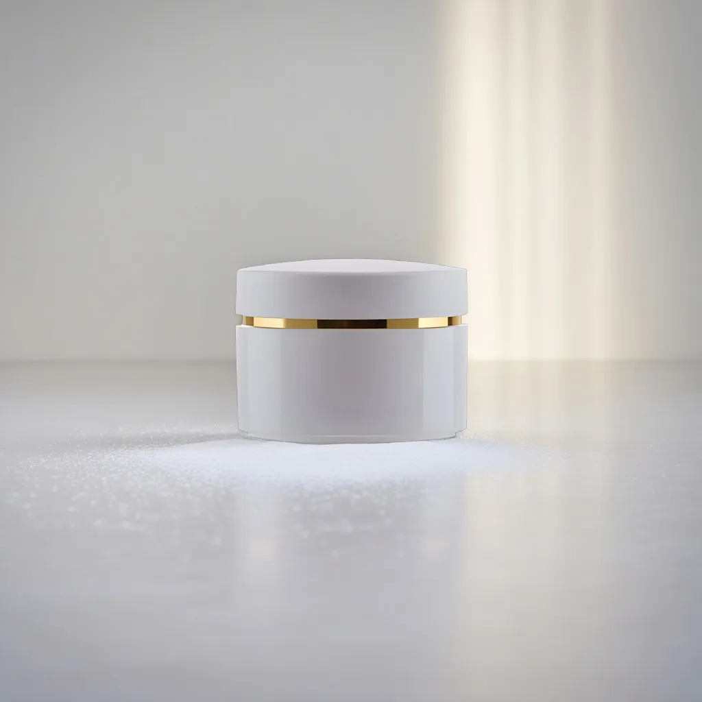Hedenhus hvid cremebøtte 50 ml guldring PP-plast