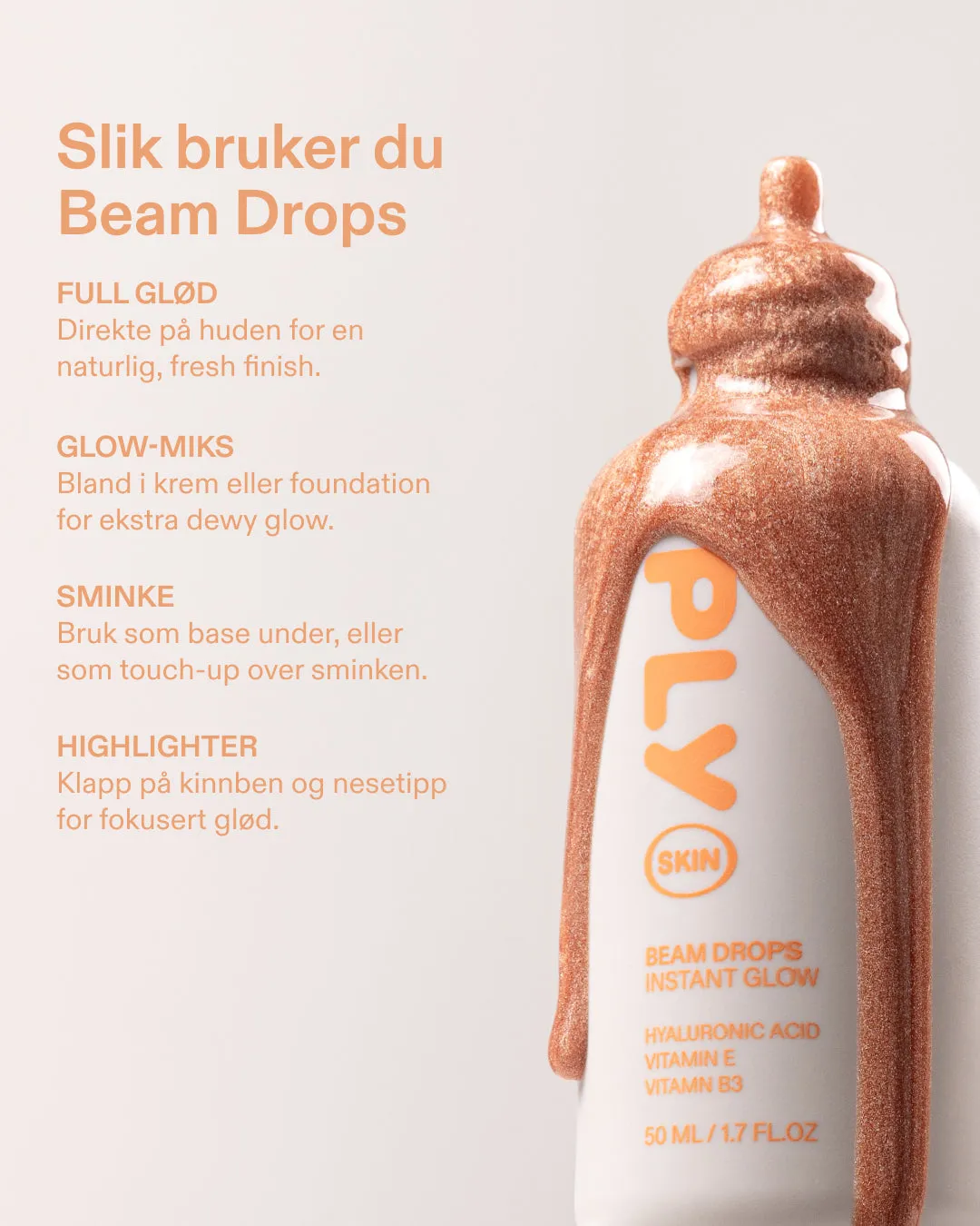 PLY SKIN The Glow Duo ansigtssæt creme og drops til glød