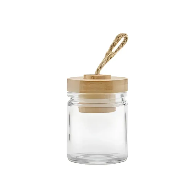 Hedenhus.dk 40 ml klar glas krukke trælåg