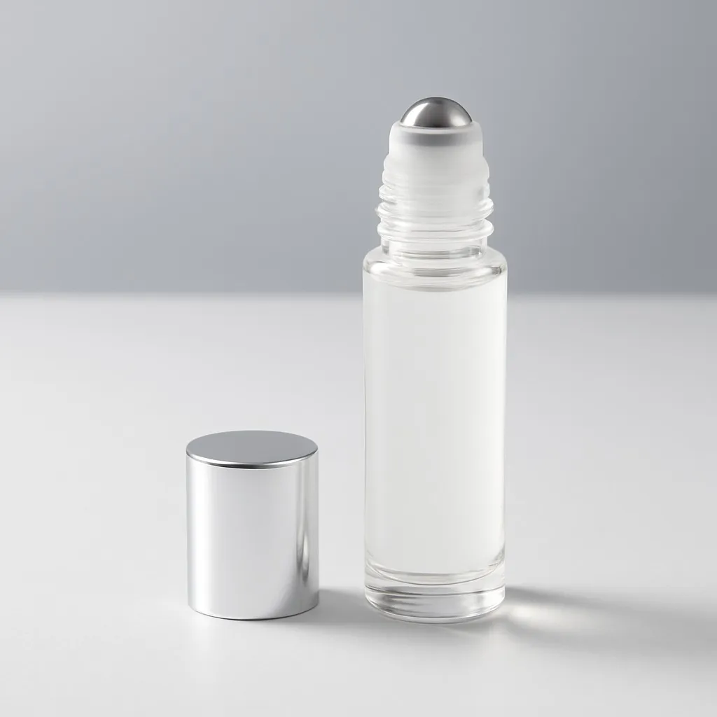 Hedenhus.dk 10 ml klar glasflaske roll-on sølvlåg